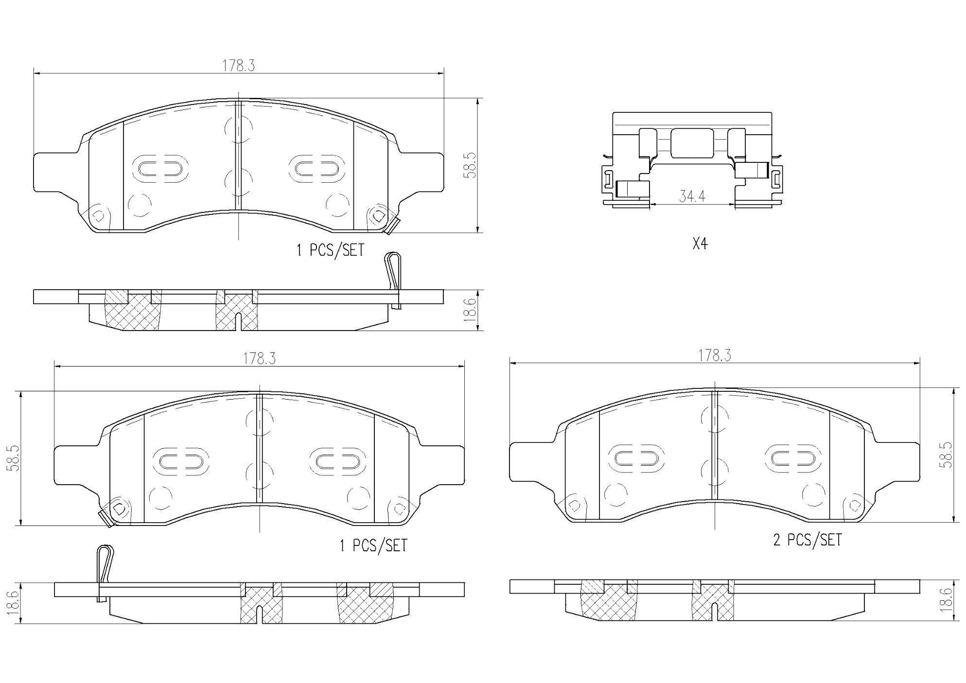 SAAB Disc Brake Pad Set - Front (Ceramic) 19178358 - Brembo P10049N